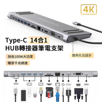 ANTIAN 14合1 Type-C 多功能HUB轉接器筆電底座 HDMI USB3.0集線器  Mac轉接頭