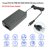 DC12V 6A Power Adapter for Laser Engraver Cutter AC100-240V 1.8A Power Supply for CNC Laser Engraving Cutting Writing Machines