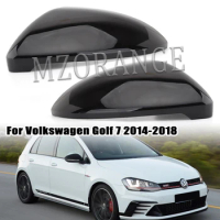 Side Rear View Mirror Cover Caps Signals For VW Golf 7 MK7 7.5 GTI For Touran 2013-2020 Bright Black Mirror Case Car Accessories
