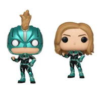 Avengers Captain Marvel Vers Green Armor Cute Vinyl Figure Model Toys Gifts