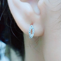 Anting Perak Asli Silver 925 Lapis Emas Putih Anak & Dewasa model oval