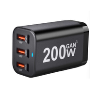 200W 氮化鎵GaN 六孔快充充電器 Type C+USB 單口100W 六孔同時輸出 筆電充電 PD/QC快充