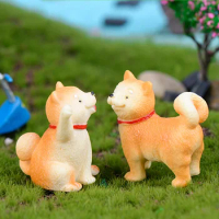 1Pc Akita Dog Figurine Decoration Craft Miniature Model Home Decoration Cute Accessories Desktop Garden Decoration