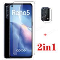 2in1 Camera Lens Protector For reno 5g 4g Glass Case For oppo reno 5 5g reno5 re no 5 safety Tempered Glass Cover films 6.43''