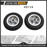 6x1 1/4 Wheel Inner Tube Outer Tyre Alloy Hub for 6*1 1/4 Inflation Tire Wheel Wheelchair Gas Mini Electric Scooter Accessory