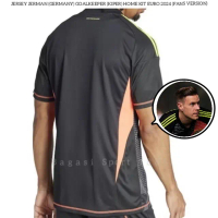 Jersey Baju Bola Jerman Goalkeeper Goal Keeper Kiper GK Home Kit Kandang Hitam Piala Eropa Dunia 202