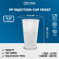 Cup Plastik PP Injection Datar 500 ML (Frost)