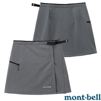 【MONT-BELL】女 NOMAD Wrap Shorts 軟殼防風保暖褲裙(登山健行).休閒短褲.短裙_1105524 GM 灰