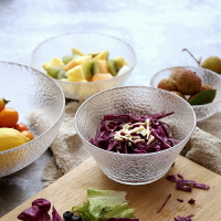 玻璃沙拉碗冰凝錘目紋碗日式水果甜品冰激凌碗小吃碗紋理家用餐具