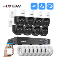 H.view 8Ch 4K 5MP 8MP Cctv Security Camera System Ptz Home Video Surveillance Kit Outdoor Ip Camera 