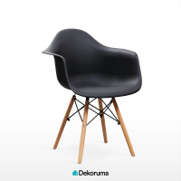 Dekoruma TOBY Kursi Makan / Kursi Cafe Plastik / Kursi Santai / Kursi Belajar New Derwood - Hitam