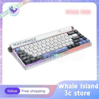 KT68 Pro Mechanical Keyboard With Screen 3-Mode 68keys Wireless Keyboard Hot-Swap TTC Kailh Switch RGB For PC Laptop Men Gift