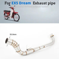 Ex5 Dream Motorcycle Exhaust Pipe Muffler Slip-on Elbow Middle Link Pipe Stainless Steel Pipes For HONDA Ex5 Dream 2015-2021