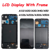 Display For Samsung A10 A20 A30 A40 A50S A70 A10S A20S A30S LCD Display Touch Screen Digitizer Assembly With Frame Replacement