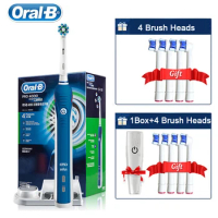 Oral-B Electric Toothbrush Pro4000 3D Deep Teeth Clean 4 Mode Visible Pressure Sensor Timer Rechargeable Brush +4/8 Gift Refills