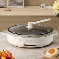 全城热卖 - Bear電餅鐺 加深加大烙餅鍋 水煎包不沾電煎鍋 火鍋烤肉兩用 智能控溫煎烤盤 家用多功能料理鍋