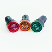 LED Active Buzzer Beep Alarm Indicator 1pc AD16-22SM 12V 24V 110V 220V 380V Red Green Yellow Black 16mm Flash Signal Light