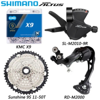 SHIMANO ALTUS M2000 9 Speed Kit Derailleurs SL-M2010-9R Shifter Lever Sunshine 11-36/40/42/46/50T Cassette Bicycle Parts