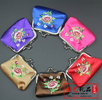 特價中國風古典布藝時尚刺繡鐵夾零錢硬幣包袋 可愛繡花搭扣錢包