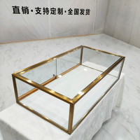 附發票 桌面玻璃展示櫃珠寶飾品吧臺面包蛋糕點烘焙展櫃防塵收納小型定制353S 快速出貨