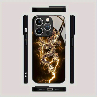 Creative Lightning Golden Dragon Pattern Phone Case for Iphone 16, 15, 14, 13, 12 / for Iphone 16, 1