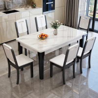 Luxury Style Dining Table Nordic Rectangle Marble Kitchen Modern Dining Table Space Savers Mesas De Comedor Home Furniture
