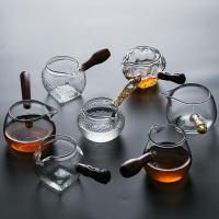 耐熱加厚玻璃公道杯錘紋公杯側把大號茶海分茶器功夫茶具配件