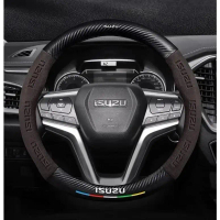 ที่ครอบพวงมาลัย ISUZU วัสดุซูเอดและคาร์บอนไฟเบอร์ กันเหงื่อเพิ่มสไตล์ ใช้ได้กับ DMAX V-CROSS TROOPER