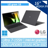 LG gram 16 16Z90S-G.AD79C2 沉靜灰 極致輕薄AI筆電/Ultra 7-155H/32G