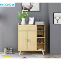 北歐鞋櫃玄關櫃 (仿實木色80cm）