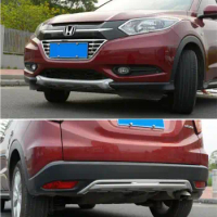 ABS / Stainless steel Front Lip Bumper &amp; Rear Diffuser Protector Guard Skid Plate Cover For Honda VEZEL HR-V HRV 2014-2018