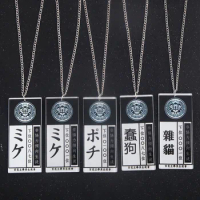 Trendy Pendant Choker Necklace Anime Kakegurui Compulsive Gambler Necklace ID Card Acrylic Pendant Necklaces Cosplay Jewelry