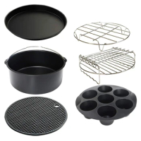 Air Fryers Accessories Set Cupcake Pans Silicone Baking Cup Cake Barrels Multifuntional Rack Air Fryers Tool for Cooking