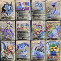 Pikachu 37 Styles New Mewtwo GX MEGA Gold Metal Card Super Game Collection Anime Cards Toys for Children Christmas Gift