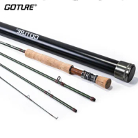 Goture #4 #5 #7 #8 4 Sections Portable Travel Fly Pole 2.7m Carbon Fiber Super Light Fly Fishing Rod With Carbon Case 9FT