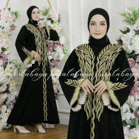 Abaya Hitam Busui Khadijah Tangan Terompet ameera gamisabaya