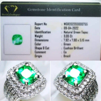 Batu Permata Natural Green Topaz Brazil Top Luster Garansi Asli + Memo WGR Lab