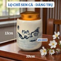 Lọ đựng chè khô gốm sứ Bát Tràng, lọ đựng trà, hộp đựng chè, hủ đựng chè khô, hôp đựng trà khô, hũ s