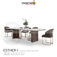ชุดโต๊ะอาหาร 8ที่นั่ง 240cm. (Diamond Luxury Series) รุ่น SET-TTB-LUX-DM ESTHER-I [TB Collection]