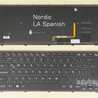 Nordic LA Spanish Keyboard For Sony VAIO Fit 14A multi-flip PC, SVF14N 149263881SE AEFI2X000103A 149263961LA Backlit Black