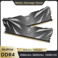 Netac Memory Ram DDR4 2666MHz 3200MHz 3600MHz Dual Channel 8GB 16GB DDR4 XMP2.0 Memory 288Pin UDIMM with Heatsink for Desktop