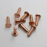 30pcs M4x40mm Length flat head copper rivets horizontal brass solid percussion rivet GB109
