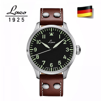 Laco 朗坤861688 飛行員系列 德國手錶 男士自動機械錶 黑/42MM