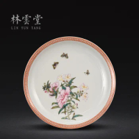 butterfly okra powder enamel pot bearing cup jingdezhen handmade ceramic decoration sat dish dish furnishing articles
