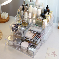 分層化妝品收納盒透明大號護膚品日式亞克力桌面整理口紅帶抽屜式 全館免運