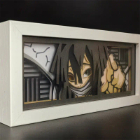 Paper carving lamp, anime-themed decorative items, popular 2D computer case accessories, Christmas a