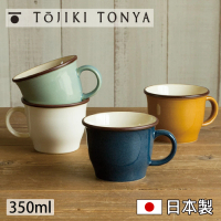 【Tojiki Tonya】永新陶苑 日本製美濃燒陶瓷馬克杯 350ml(可微波、4色任選)