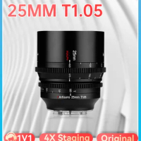 7artisans 25mm 35mm 50mm T1.05 APS-C Cine Cinematic Mirrorless Camera Lens for Sony E Canon RF Ffujifilm FX M4/3 Leica L Mount