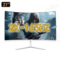 27 inch Curved Monitors 165hz 2k HD Gaming Monitors PC IPS LCD Displays 144hz for Desktop HDMI/DP Computer Monitors 2560*1440