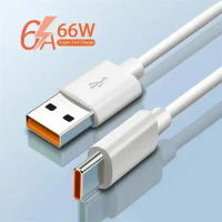 6A Type-C USB Charger Cable For Samsung S23 S22 Xiaomi 13 12 11 Redmi K60 K50 OPPO A96 A95 A75 HUAWEI USB C Fast Charging Cord